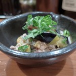 笑菜酒家 みや美 - 茄子と豚肉の香味揚げ浸し