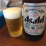塩ホルモン 炭楽 - 瓶ビール