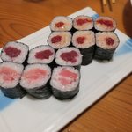 魚正 - 〆の鉄火と筋子巻です