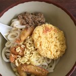 牧のうどん - 冷やしの味噌ごぼう、かき揚げトッピング