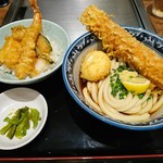 釜たけうどん めっせ熊 - ちく玉天セット 天丼