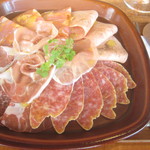 ハムとサラミの盛り合わせ　￥1280