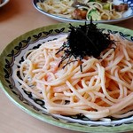 Pasta alla PUTTANESCA - 大葉と明太子のパスタ(2018.07)