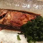 玄海鮨 - きんき煮付け。ワカメ添え！