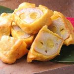 Freshly fried lotus root