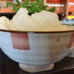 西村商店 - カンパチの薄造り定食スペシャル(\1,667)　ごはん茶碗