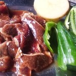 Broiler Garden>OKUBO - 味付ラム肉　タレに漬け込んでるので網から炭火に落ち 煙が発生しやすいので注意しましょう（笑）　