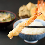 海老の天ぷらめしと味噌椀