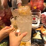 明日の元気製作酒場 ホルモン串 てんぐ屋 - ギガジョッキでギガる♪