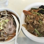 新中華 - 満腹セットのラーメンと中華丼