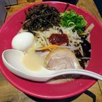 博多 一風堂 - 赤丸新味＋タンメン野菜＋半熟塩味玉＋きくらげ