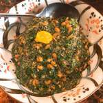 タイニーカフェ - モロヘイヤの叩きと納豆の冷奴