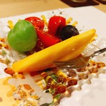 うを徳 - フルーツ(瀬戸ジャイアント/福島フルーツトマト/岡山ピオーネ/宮崎マンゴー)