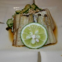 とらふぐ城 - ○白焼き うざくぽん酢
                (○鱧 落とし…撮り忘れ)