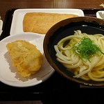 香川 一福 - 冷かけうどん   小、ちくわ天、いか天、とり天、おあげ、野菜天ぷら盛り合わせ