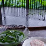蓮見茶屋 - 和菓子の合せ盆（冷たい抹茶）