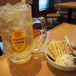 釜喜利うどん - ハイボール（大）＆ゴルゴンゾーラ豆腐 