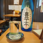 釜喜利うどん - 冷酒（喜平太 純米）