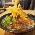 釜喜利うどん - 特上肉 ＋ ゴボウ天トッピング
