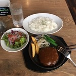 PIZZERIA&BAR CERTO! - 自家製手ごねハンバーグライスセット980円