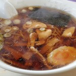 鈴木食堂 - 「中華そば」は本宮市の名店「金丸本店」の流れ。チャーシューは鶏肉。