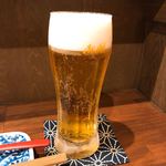 鳥田中 - 生ビール アサヒスーパードライ 480円