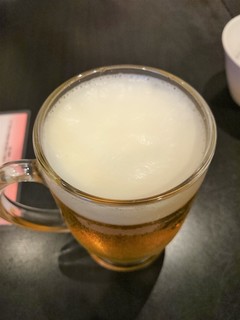 中国料理　ながさき家 - ビール　泡！