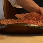 菊鮨 - 立派な団扇海老・・こんな大きさの品を見たのは初めて。