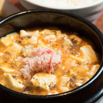 “White” mapo tofu with four kinds of Seafood