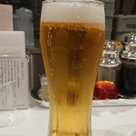 どうとんぼり神座 - 暑いのでつい。生ビール￥450。