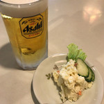 Kawabata - とんかつ川ばた(ビール(中)、ポテトサラダ)