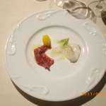 鮮魚と黒毛和牛のカルパッチョ