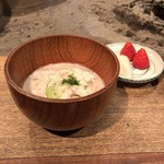 柳家 - 自然薯ごはん、フルーツ