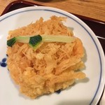 吾妻橋 やぶそば - 芝海老かき揚げ接写