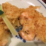吾妻橋 やぶそば - 掻揚の芝海老は良質なものでプリプリ