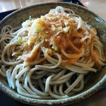 Oshouzu An Kafe - 「おろし蕎麦」大盛に、かつお節・ネギ・おろし出汁をかけました。