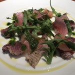 カツオのカルパッチョと甘エビのマリネ