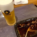 鰻 むさし乃 - ビール＆肝焼き