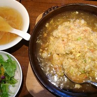 中国料理 青冥 堂島本店 - 蟹肉入りふかひれあんかけチャーハンセット
