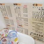 義実食堂 - テーブル席のメニューは大きい ^^