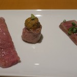 炭火焼肉 あもん - 肉前菜　ズームアップ