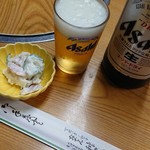 利やん - ビンビールに付き出し