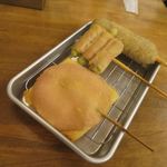 ハムチーズ、インゲン巻き、つくね