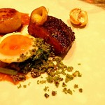 SUGALABO - 仙台黒毛和牛　青森県野辺地のこかぶ　新にんにく　目玉焼き