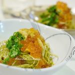 立呑み とだか - アワビの肝冷麺ウニイクラのせ