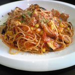 旬野菜のトマトソーススパゲッティ