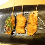 Ebisu Katsu Sai - 串かつ　レンコン串、梅しそだれロース串、ヒレ玉ねぎ串