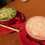 イクジーノ カフェ - 抹茶ラテとイチゴミルクラテ ¥600