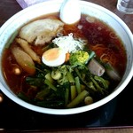 湖上レストラン 鏡ヶ池 - 山ごっつぉラーメン特盛。