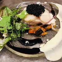 キャトルラパン - 鯛のワイン蒸しホタテとキャビア